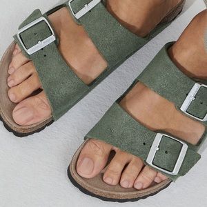 Birkenstock Arizona suede leather sandal in Thyme